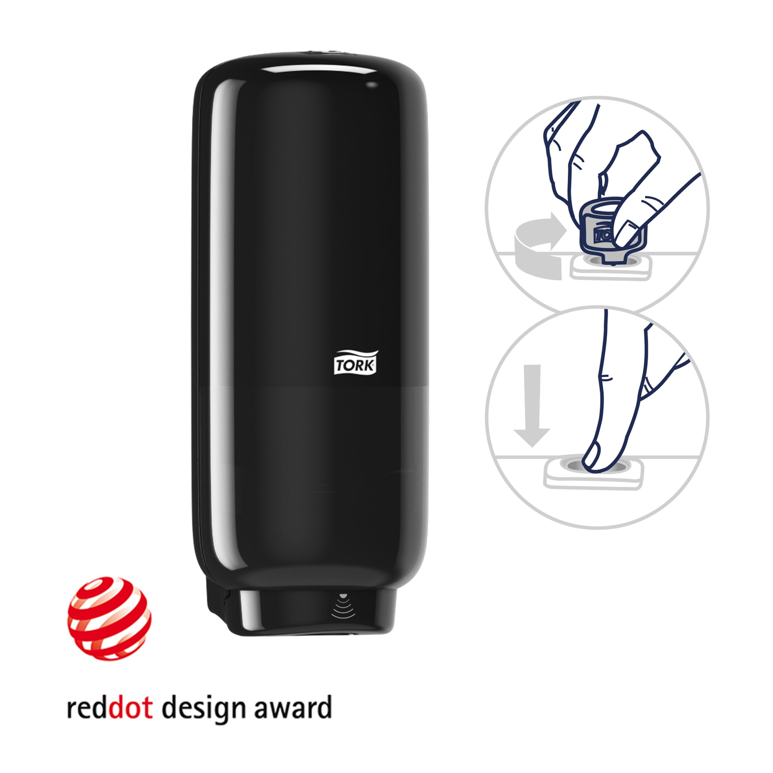 Zásobník na mydlo a dezinfekčné prostriedky automatický, S4, čierny