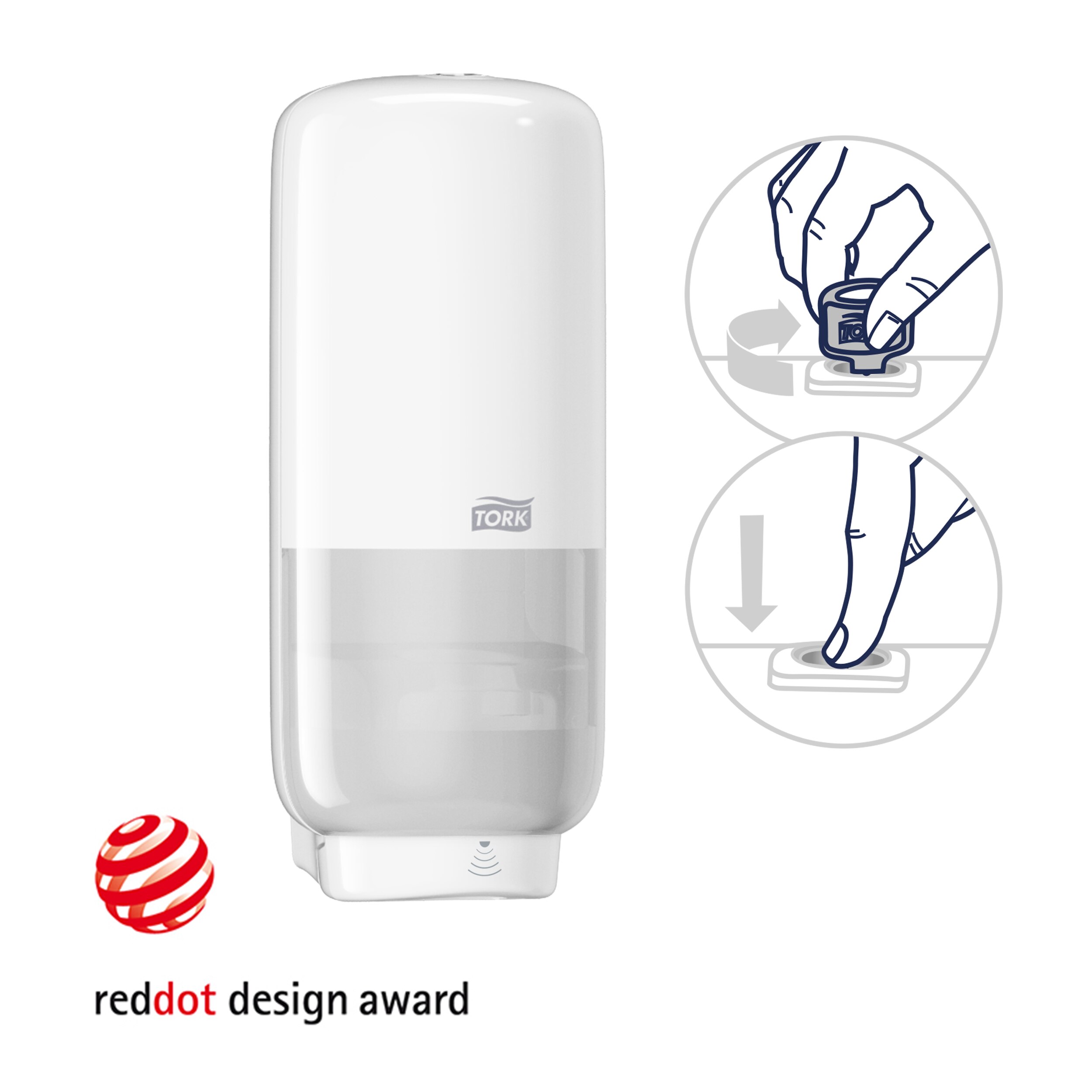 Zásobník na mydlo a dezinfekčné prostriedky automatický, so senzorom, S4, biely