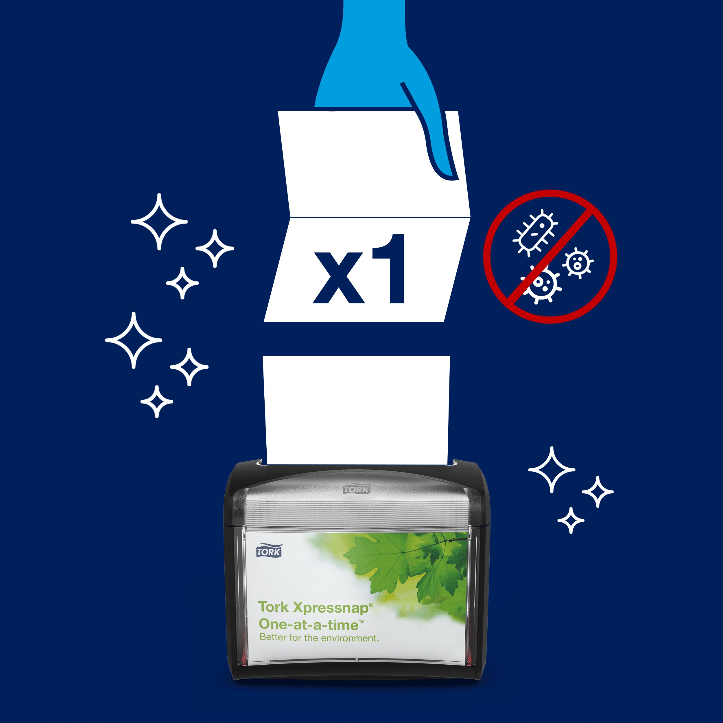 Obrúsky do zásobníka Tork Xpressnap, 21,6 x 33 cm, 2-vr., N4, biele, 500 ks