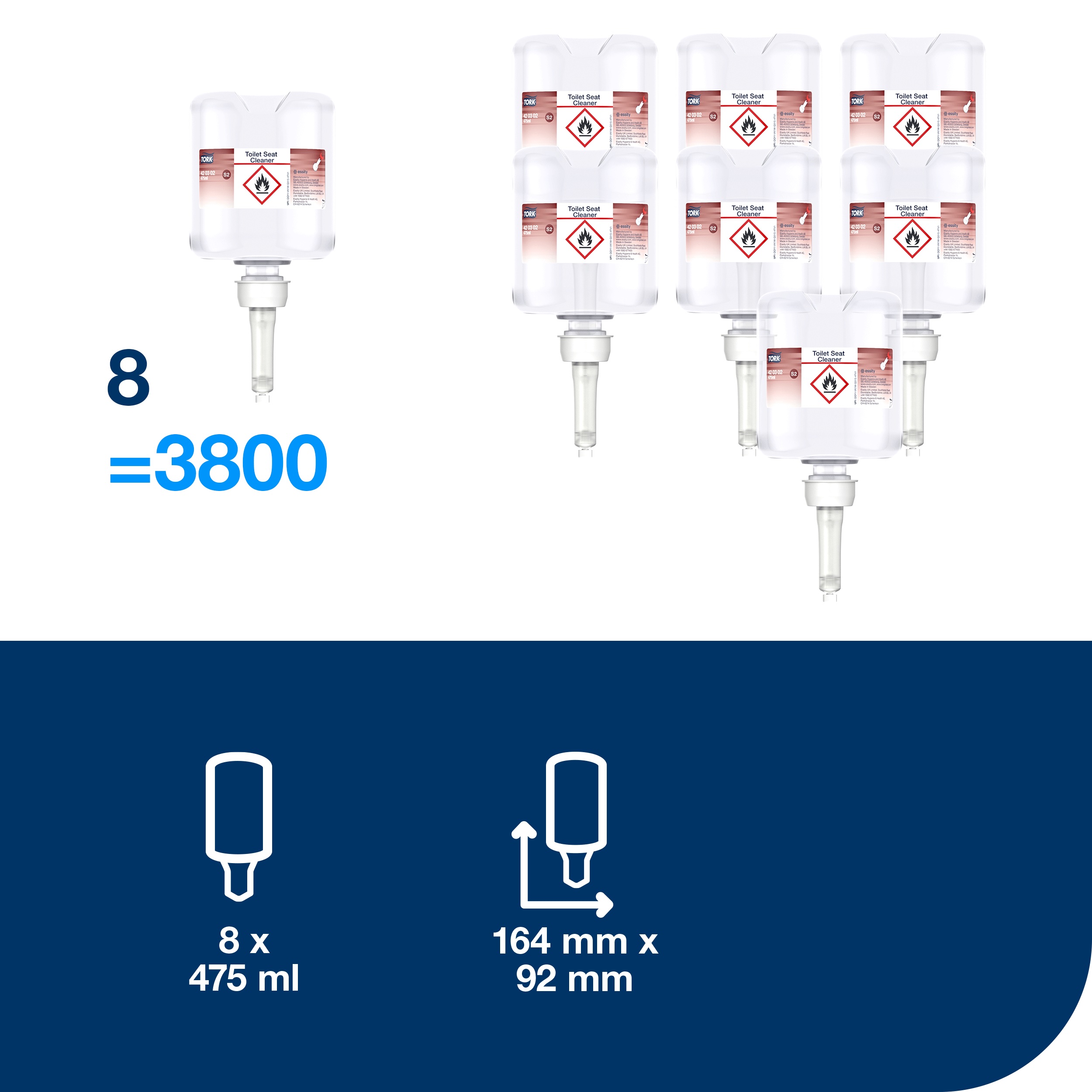 čistič WC sedadiel mini S2 475 ml (zásobník 140619 a 140620)