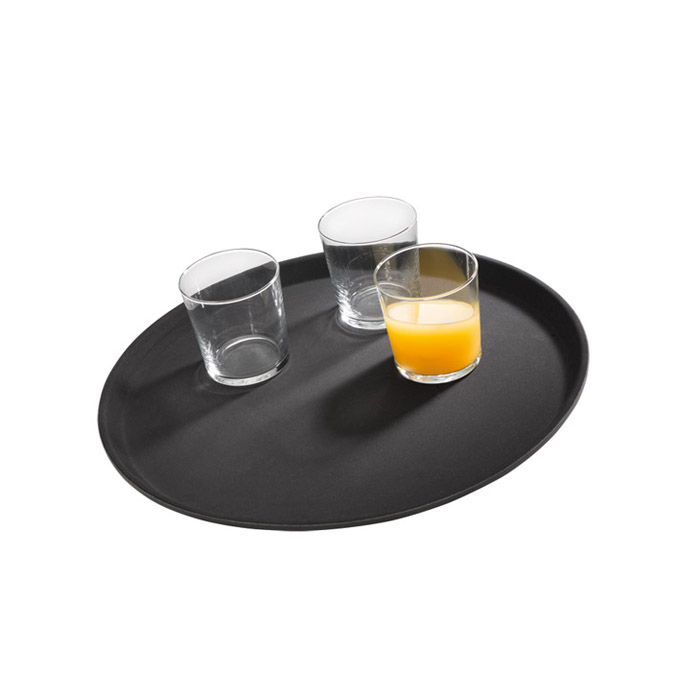 Gastro tray round 35.5cm non-slip black