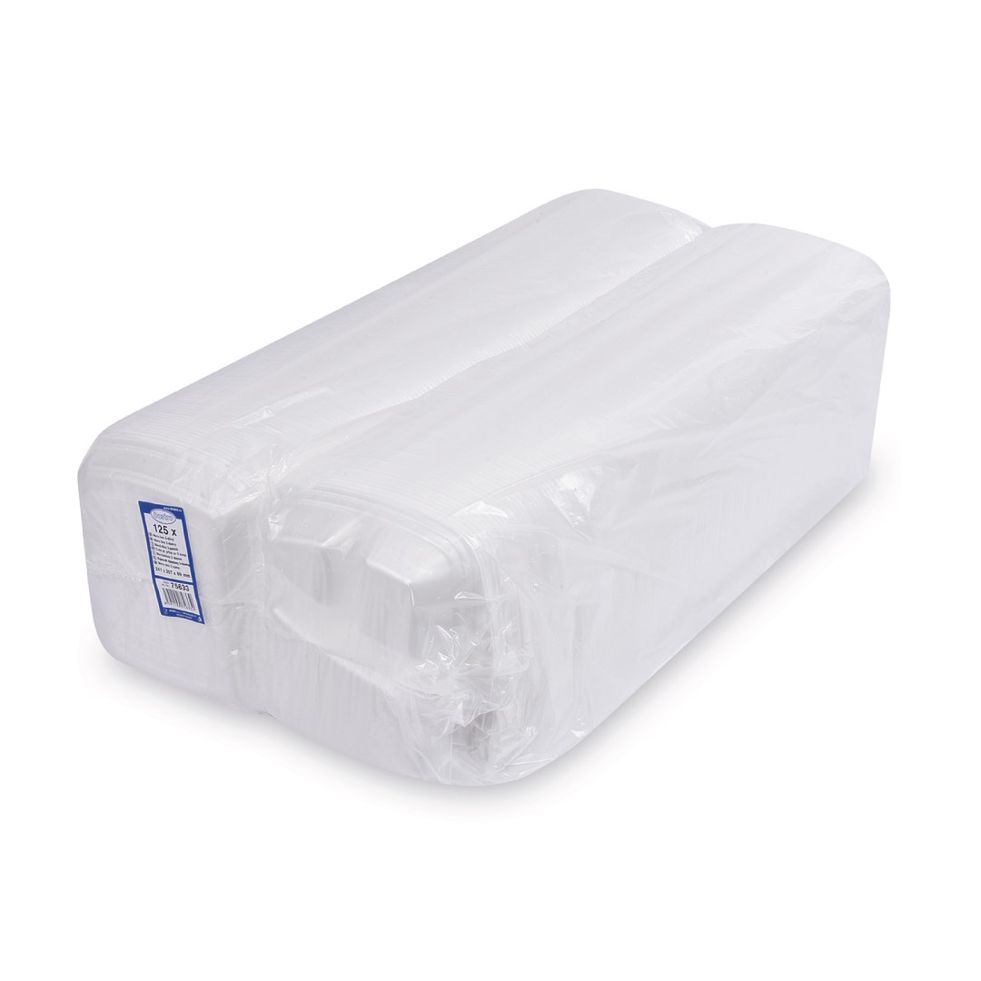 Menu box 3-dielny, biely (XPS), 241 x 207 x 69 mm / 125 ks