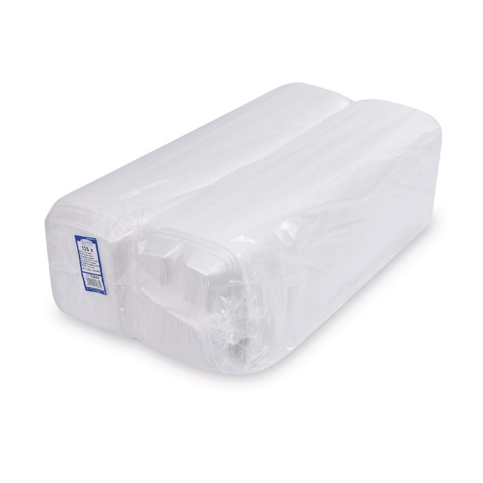 Menu box 3-dielny, biely (XPS), 241 x 207 x 69 mm / 125 ks
