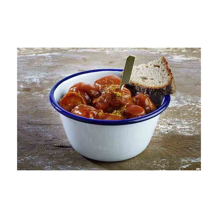 Enamelware bowl dia.13cm, 0.5l, blue-white enamel