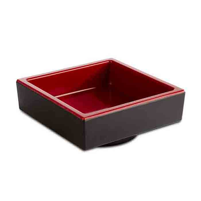 dóza Asia plus 7.5x7.5x3cm melamín červenočierna