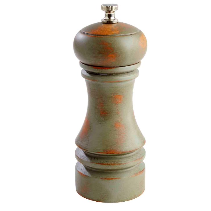 pepper mill 15 cm green rustic