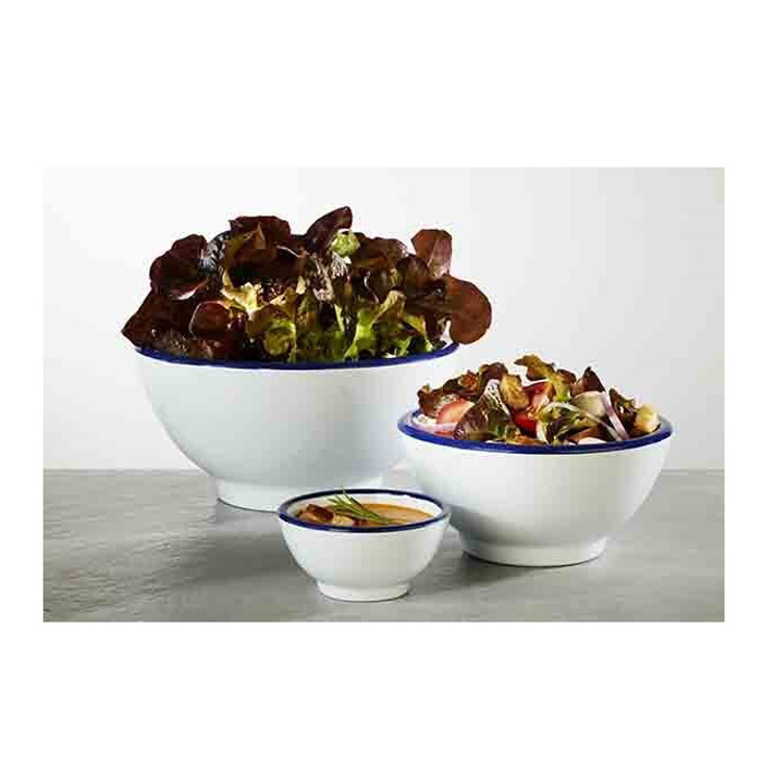 miska Pure 0.09l melamín biela s modrým okrajom