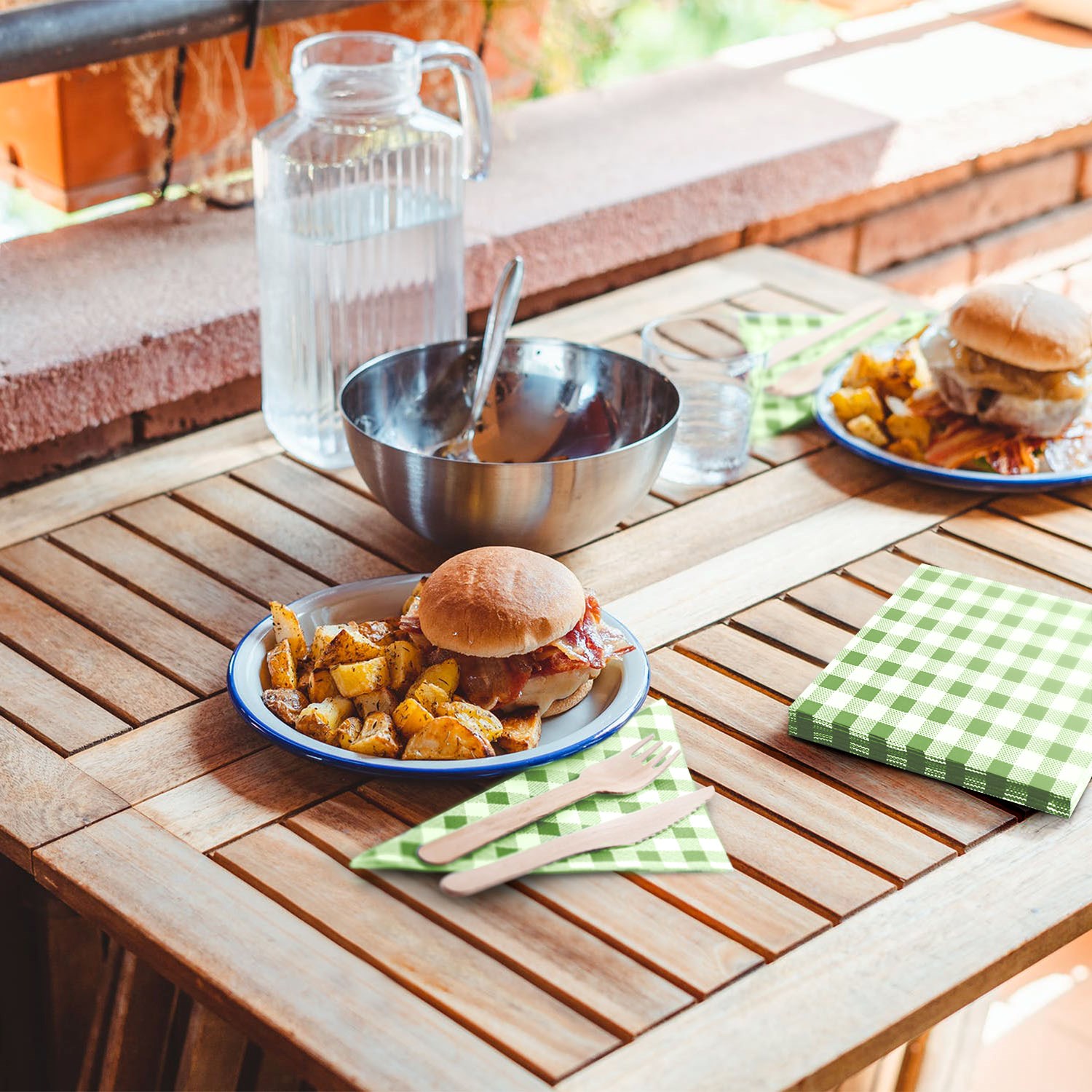 Papierové obrúsky KARO 33 x 33 cm, 1-vr., zelené, 100 ks