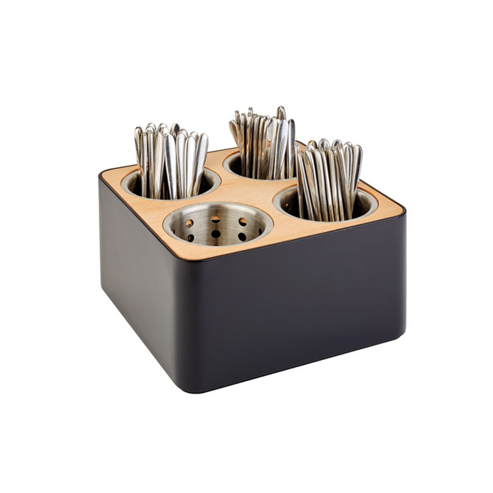 cutlery basket 4 holes black