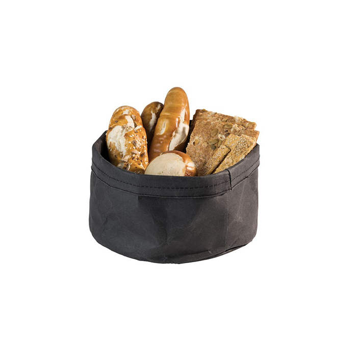 "PAPERBAG" pastry basket, round, diameter 20 cm, black