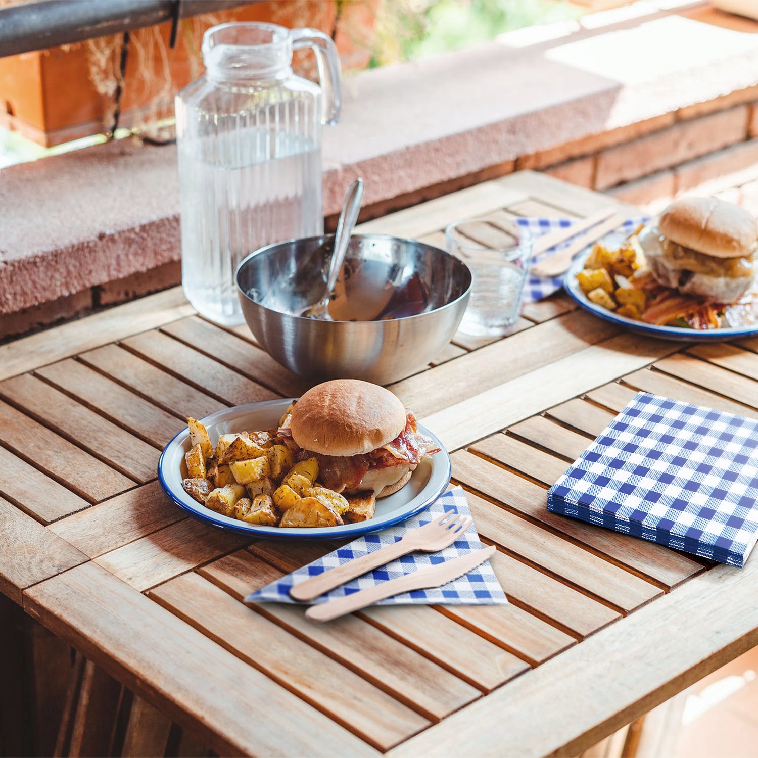 Papierové obrúsky KARO 33 x 33 cm, 1-vr., modré, 100 ks