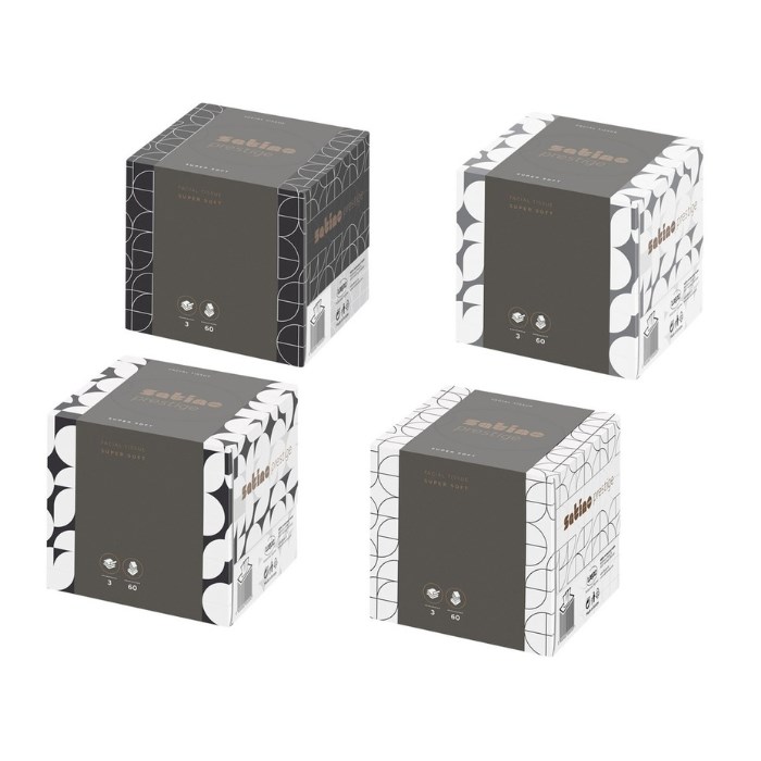 Kozmetické obrúsky super soft, 3vrstvé biele, kocky, 60 ks