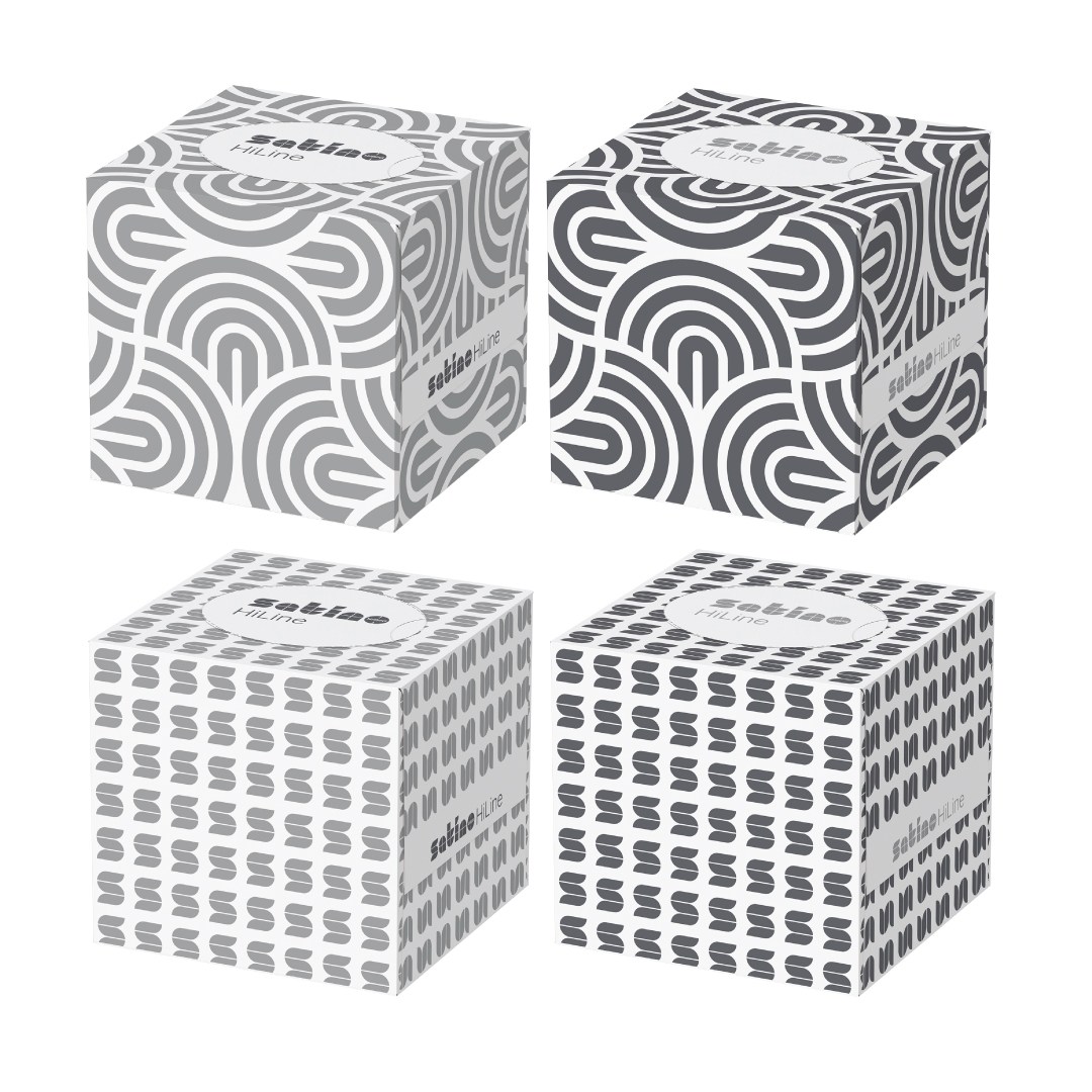 Cosmetic wipes super soft, 3-ply white, cube, 60 pcs.