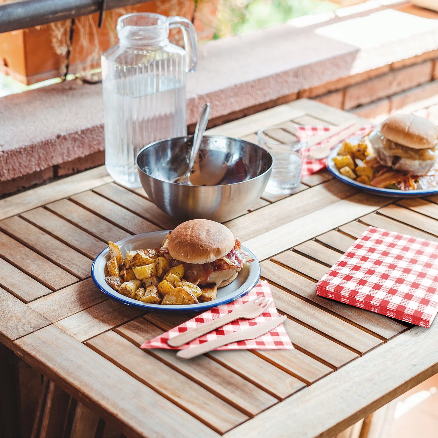 Papierové obrúsky KARO 33 x 33 cm, 1-vr., červené, 100 ks