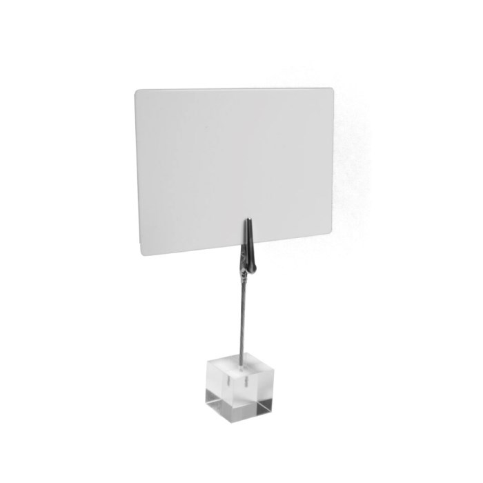 Stojan akryl. so svorkou na drôtu 7,5 cm na upevnenie tabuliek, 6ks