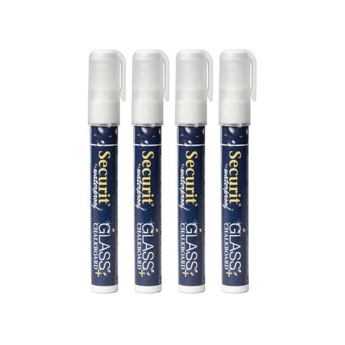 popisovač na tabule voděodolný střední 2-6mm, sada 4ks, bílá