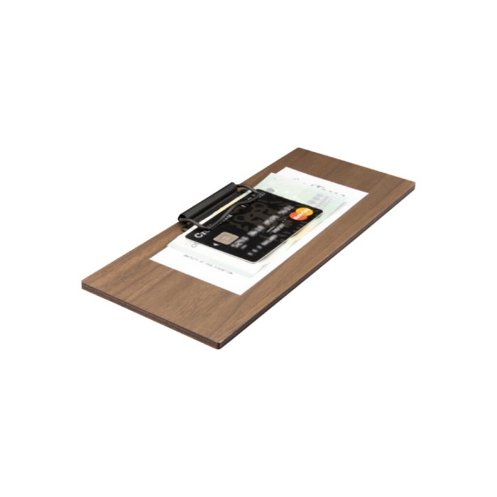 Doska na účtenky 10x24 cm z orechového dreva s bočnou sponou