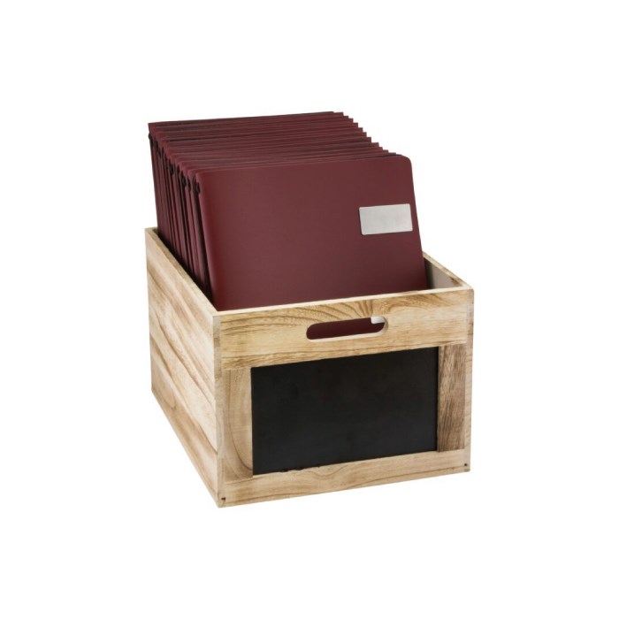 Drevený box s popisovacími tabuľkami 21 x 35 x 28,3 cm