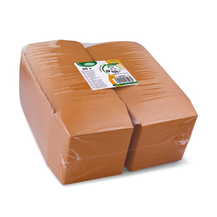 hamburger box brown 110x110x90 mm greaseproof 50pcs