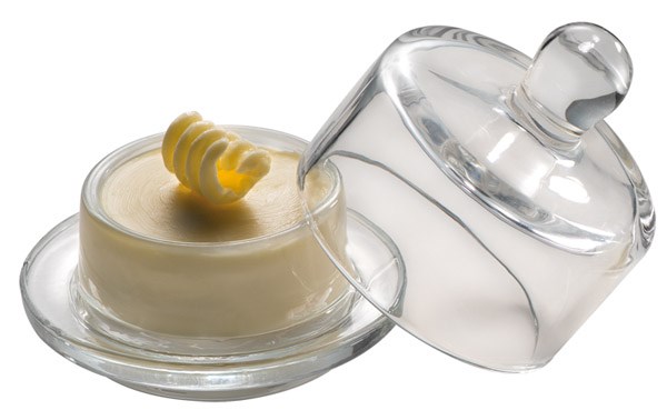 glass butter dish, diameter 9cm