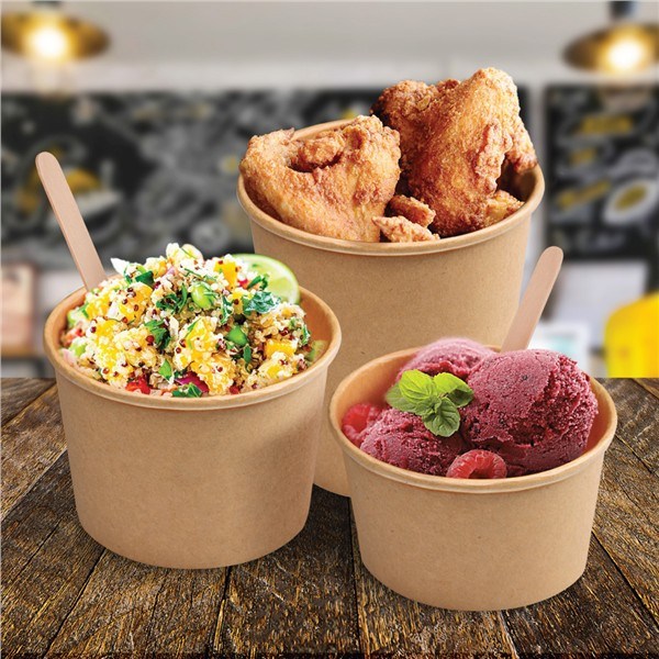 miska papierová guľatá hnedá 750ml, 50ks