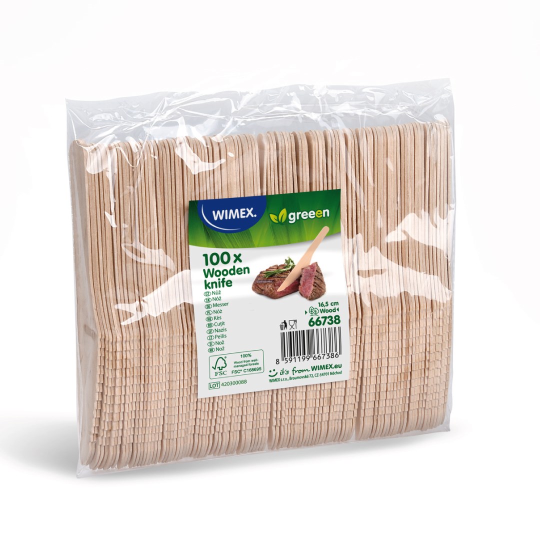 Nôž z dreva 16,5 cm 100 ks
