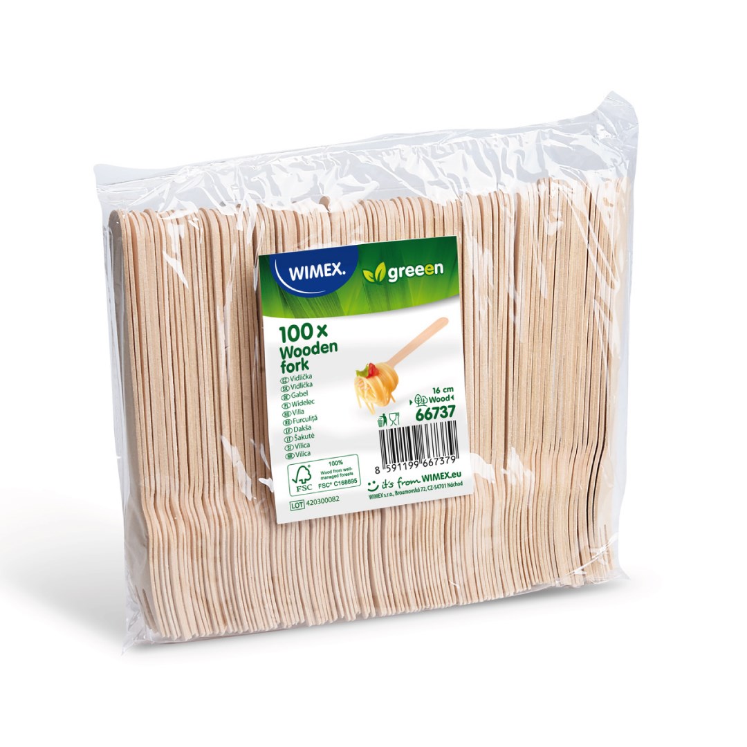 Vidlička z dreva 16,5 cm 100 ks