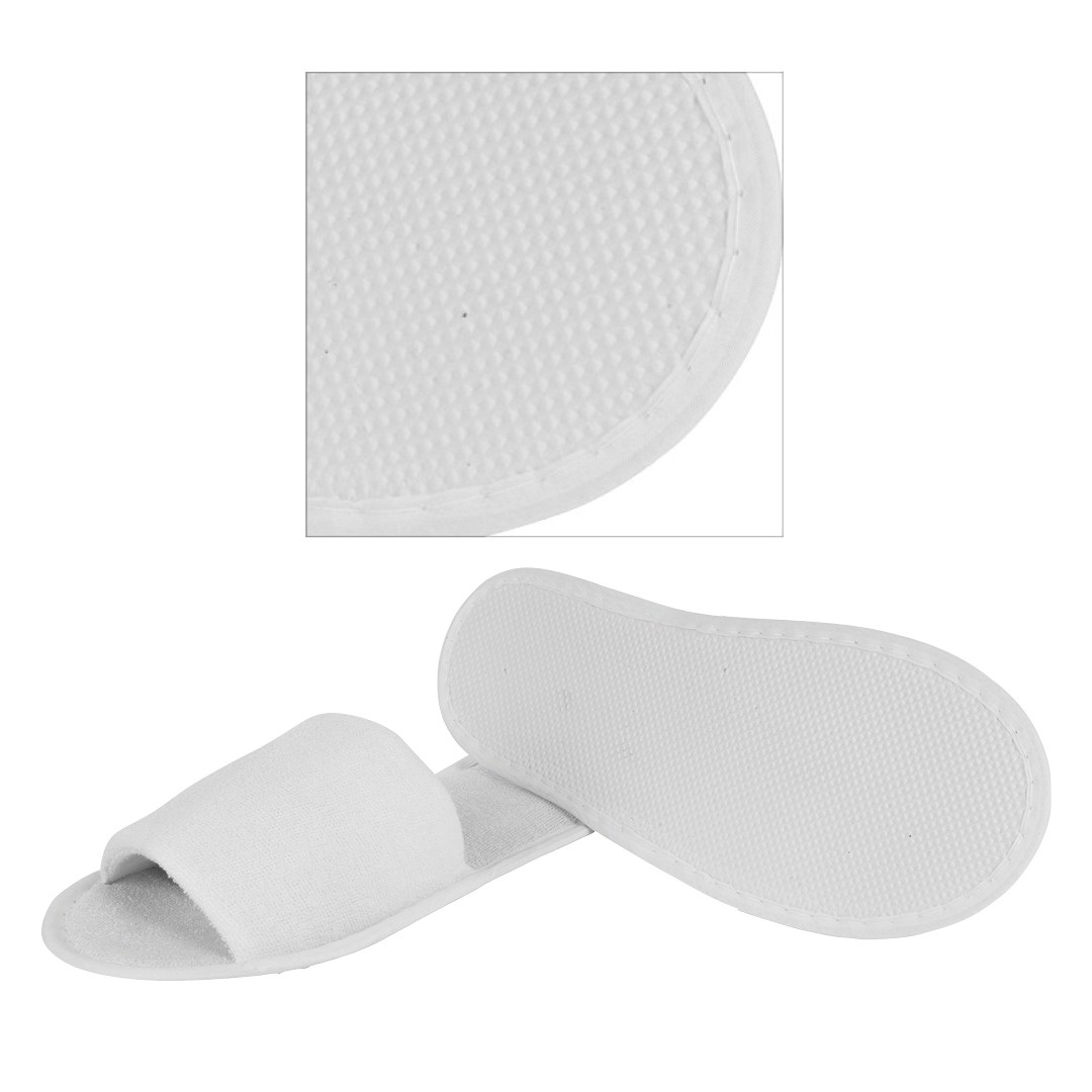Hotel slippers LIGHT white, open