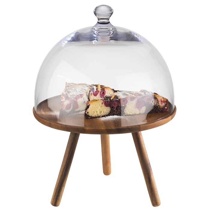 stojan bufetový agátové drevo, priemer 30,5 cm, výška 20 cm