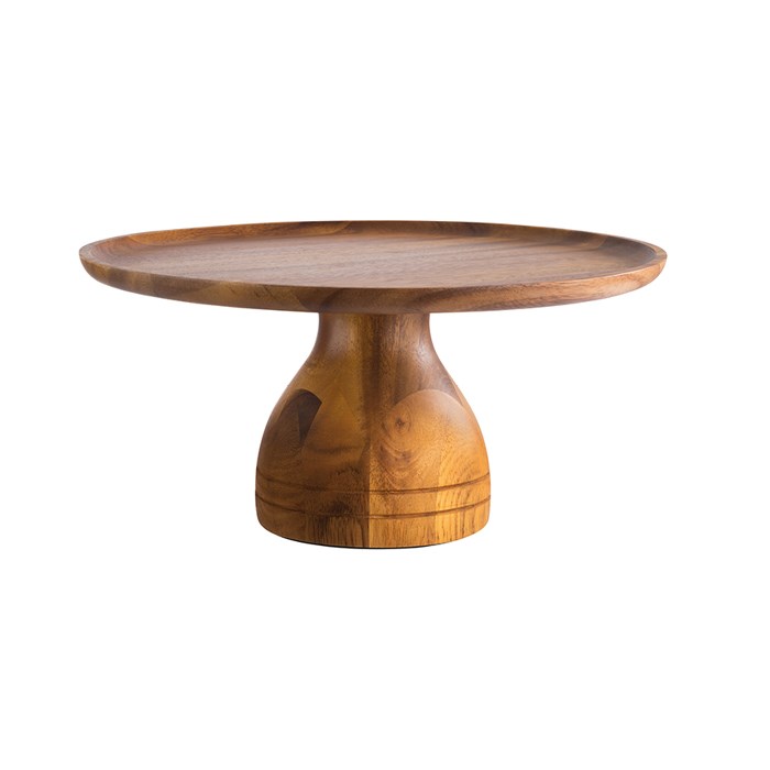 podnos na dort, ACACIA, akáciové dřevo pr. 33 cm, v. 16 cm