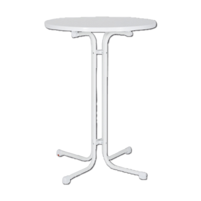 stôl koktailový Mainz biely v 110 cm, pr.80 cm