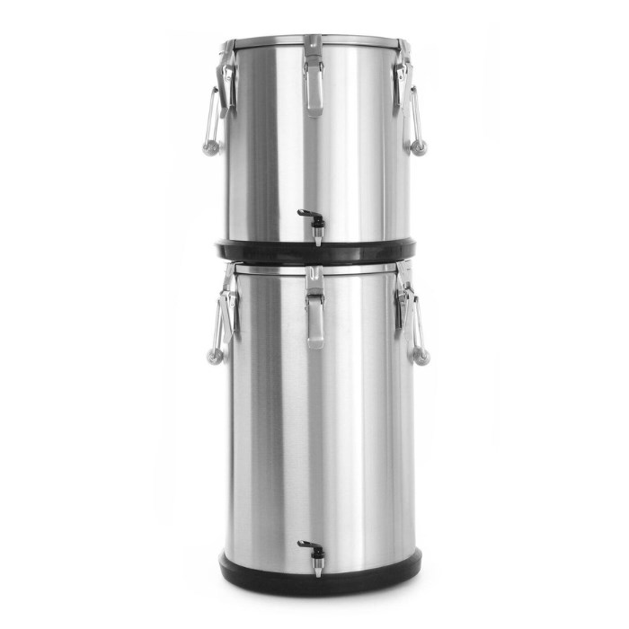 Thermos with tap 20l, stainless steel