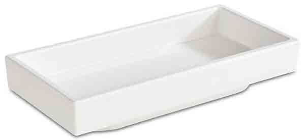 square plate white 15.5 x 7.5cm, white