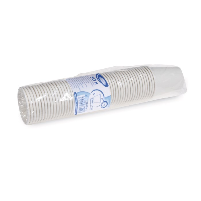 kelímok papierový biely pr.73mm 200ml S 50ks