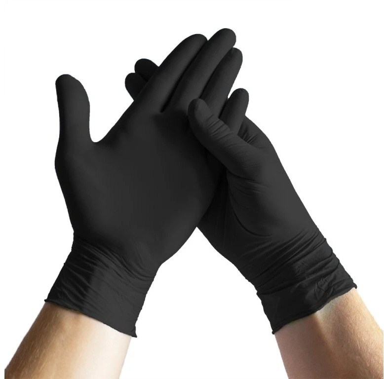 Nitrile gloves size L, 100 pcs, black, powder-free.