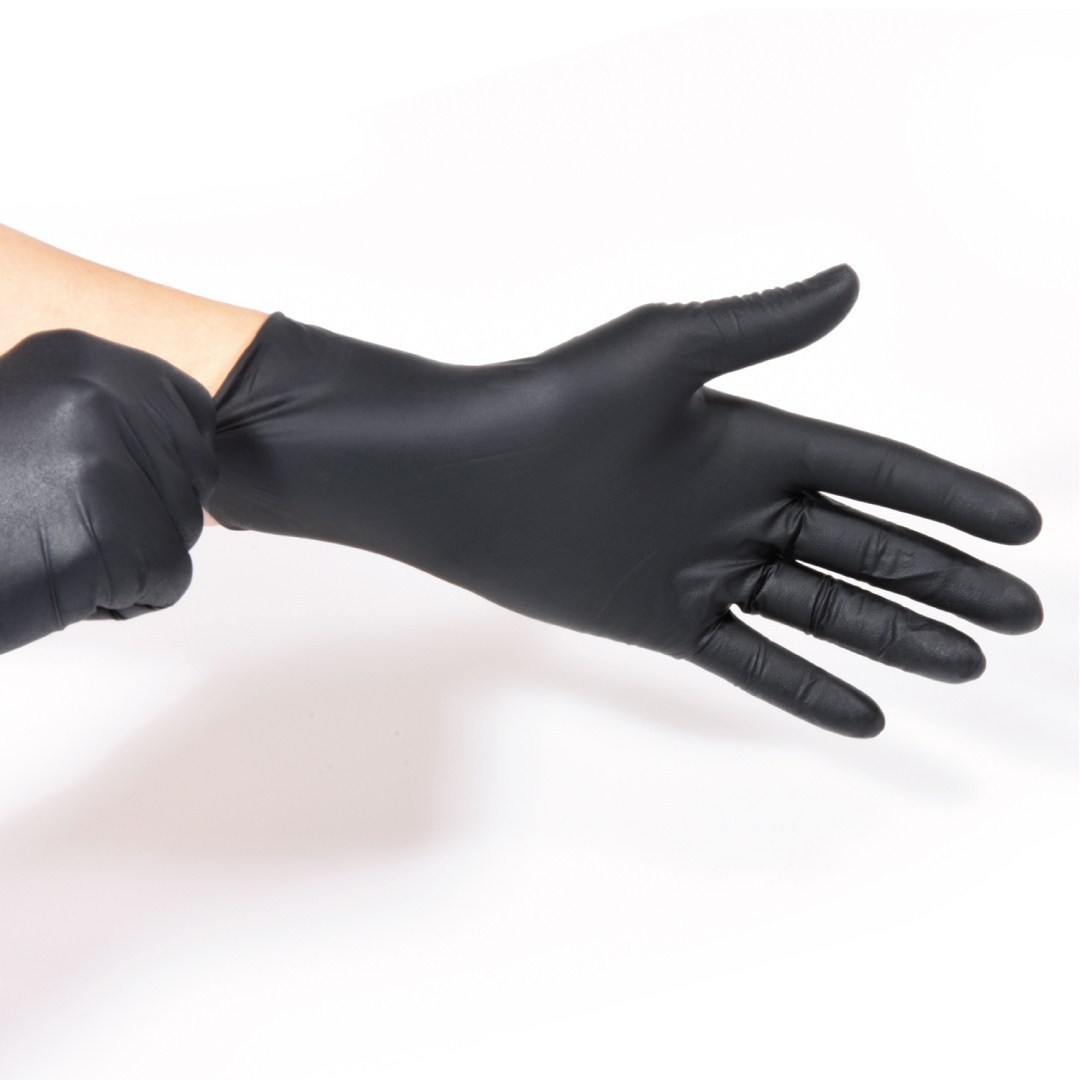 Nitrile gloves size L, 100 pcs, black, powder-free.