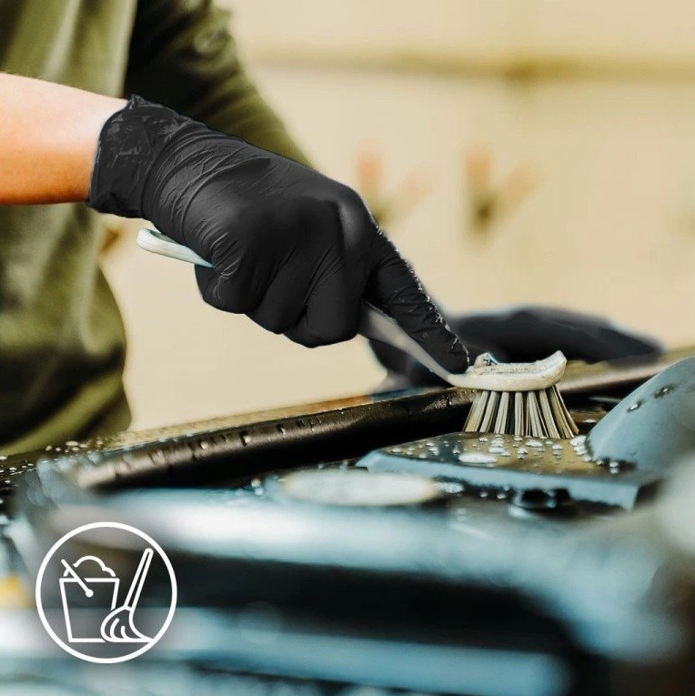 Nitrile gloves size S, 100 pcs, black, powder-free.
