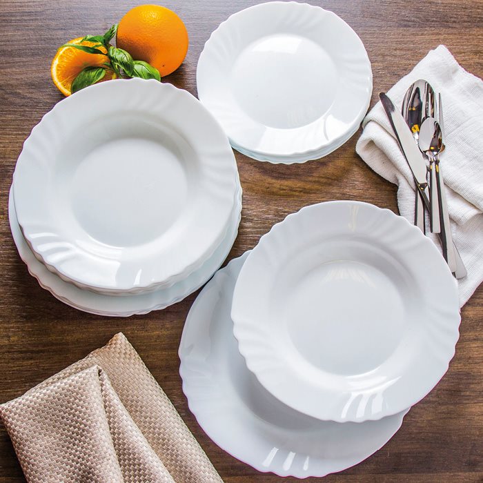 EBRO shallow plate 25.5cm - opal glass