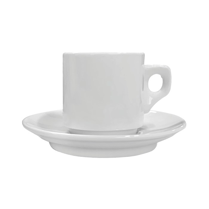 šálka s tanierikom 120 ml hranatý sada (6 šálok + 6 tanierikov)