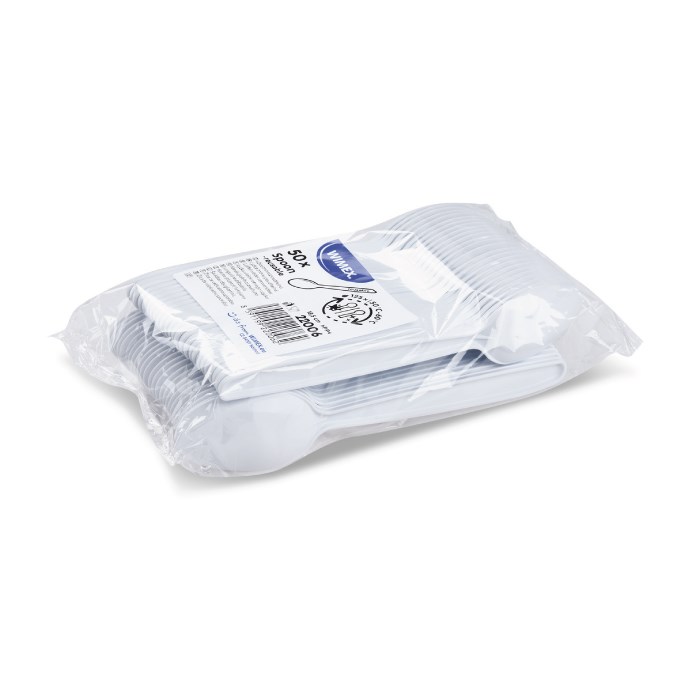 spoon PP white 18,5 cm reusable 50 pcs