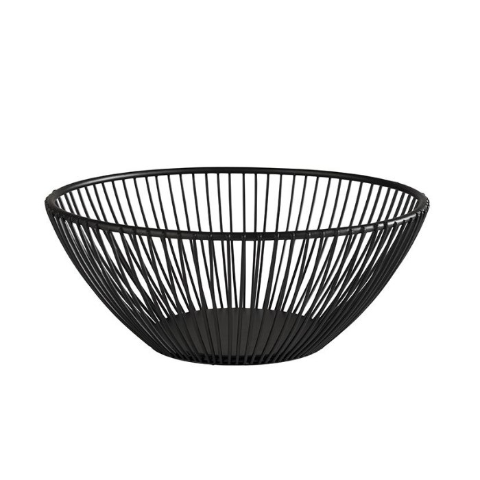 košík Zvart 20cm okrúhly čierny kov