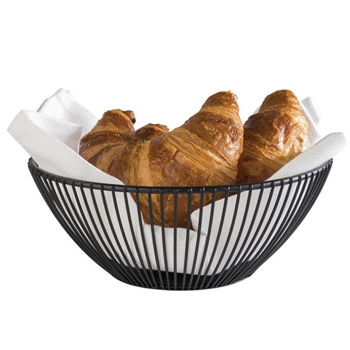 košík Zvart 20cm okrúhly čierny kov
