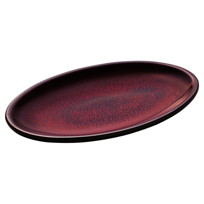 Platter oval coupe 31x20cm red