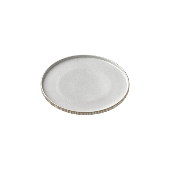 Plate round flat high rim relief white 27cm