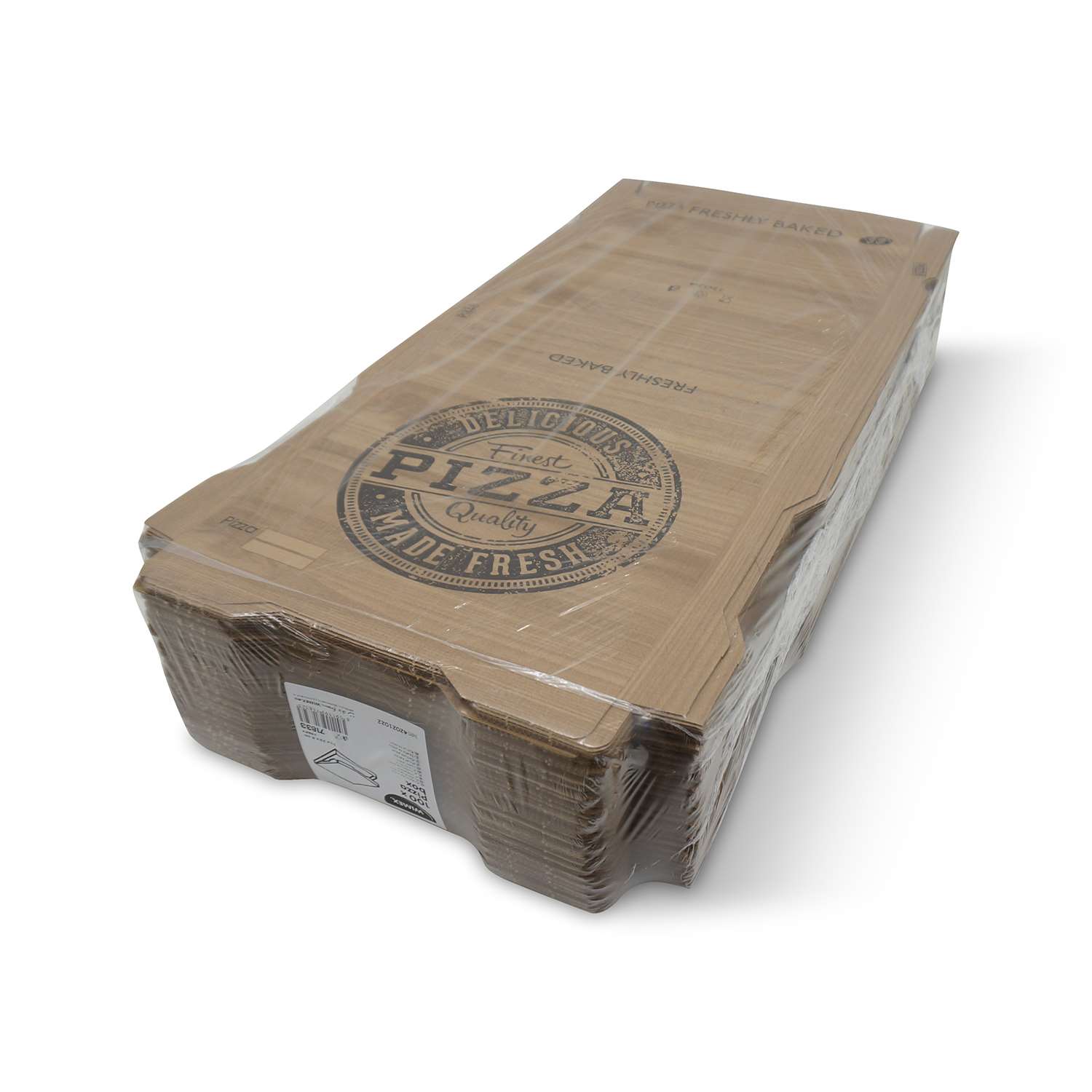 Škatuľa na pizzu, 33 x 33 x 4 cm, kraft s potlačou / vlnitá lepenka, 100 ks