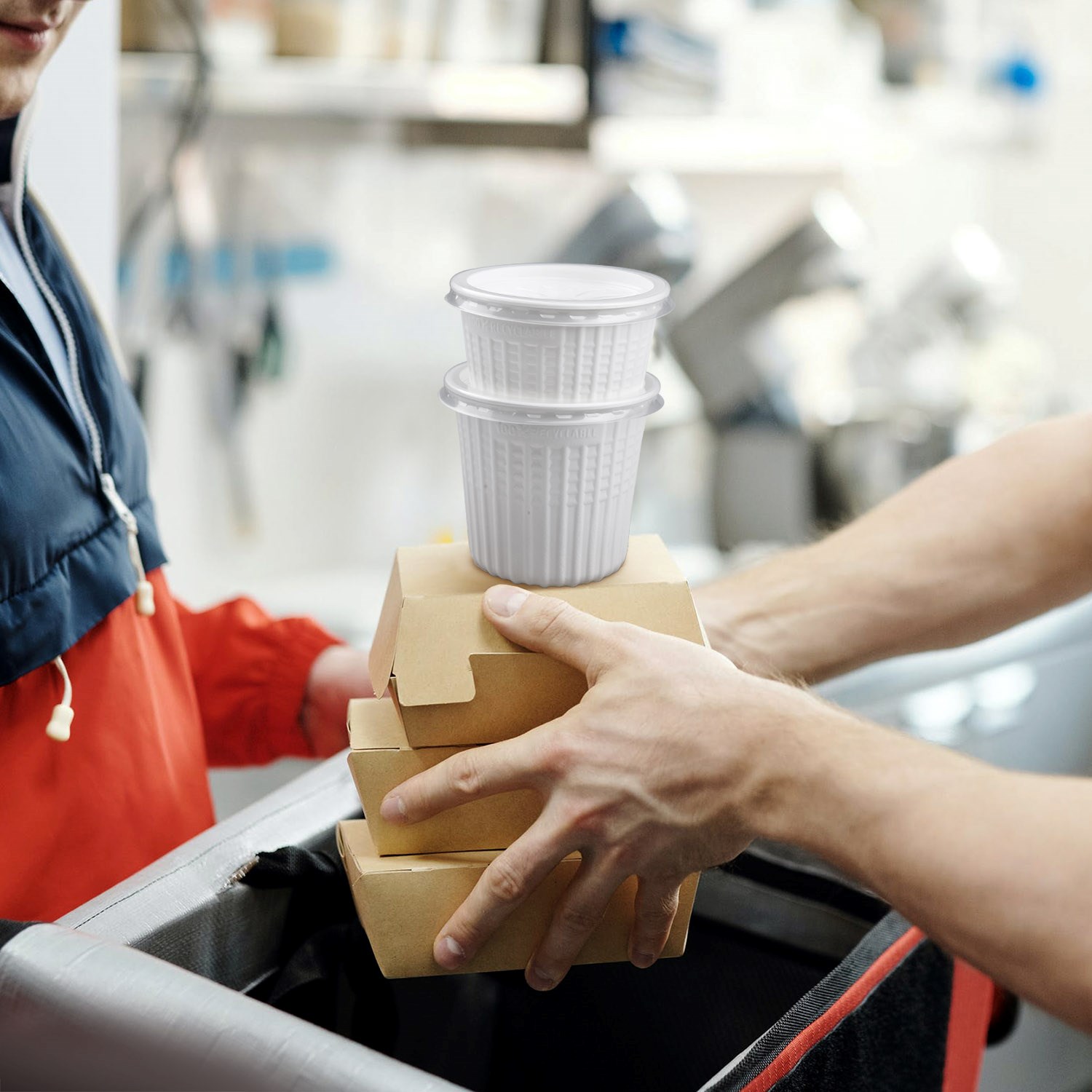 Termo miska "airpac", guľatá, biela, (XPP), 750 ml, priemer 11,5 cm / 25 ks