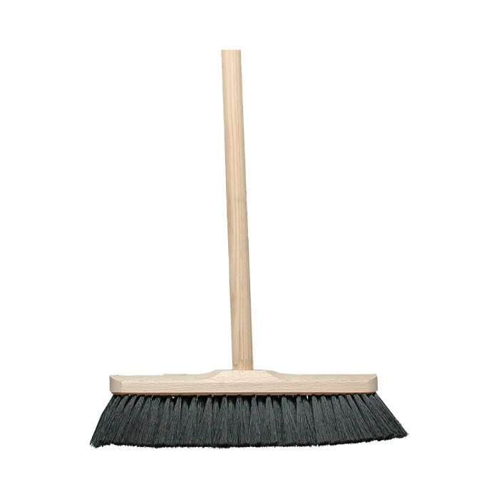 broom with a wooden stick