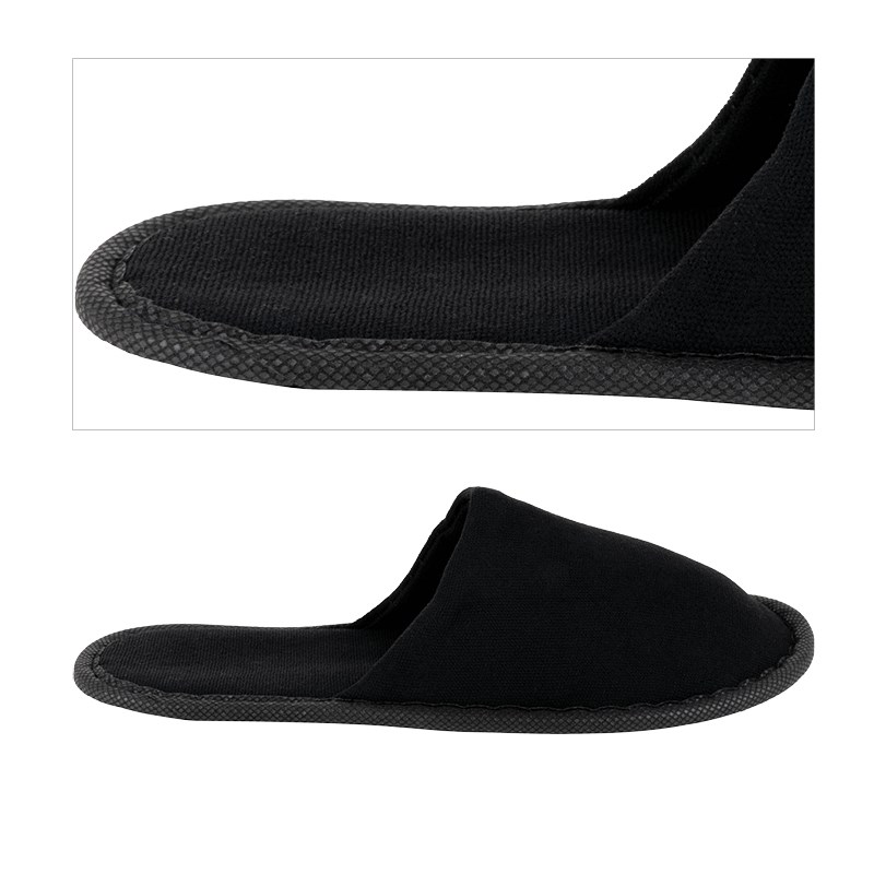 Hotel slippers STANDARD black, closed, 28 cm