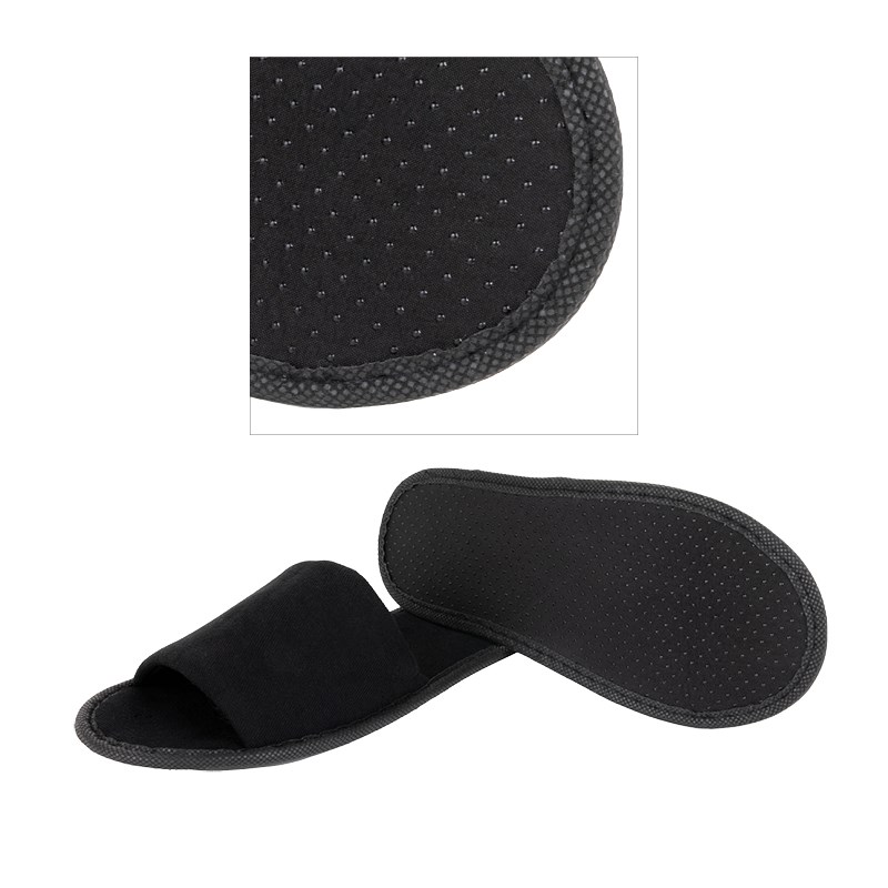 Hotel slippers STANDARD black, open, 28 cm