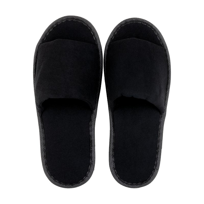 Hotel slippers STANDARD black, open, 28 cm